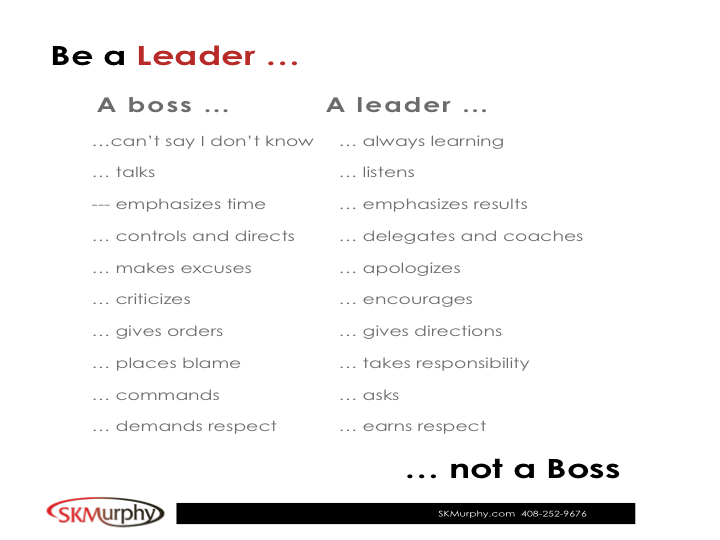 SKMurphy Be a Leader Not a Boss